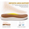 KuaiLu Men’s Orthotic Cushion Flip Flops Recovery Walking Athletic Sandals(White Khaki)