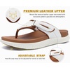 KuaiLu Men’s Orthotic Cushion Flip Flops Recovery Walking Athletic Sandals(White Khaki)