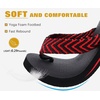 KuaiLu Mens Rubber Flip Flops with Comfortable Arch Support Summer Beach(Black/Red)