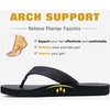 KuaiLu Mens Rubber Flip Flops with Comfortable Arch Support Summer Beach(Dull Black)