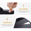 KuaiLu Mens Rubber Flip Flops with Comfortable Arch Support Summer Beach(Dull Black)