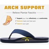 KuaiLu Mens Rubber Flip Flops with Comfortable Arch Support Summer Beach(Ink Blue)