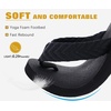 KuaiLu Mens Rubber Flip Flops with Comfortable Arch Support Summer Beach(Light Black)