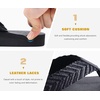 KuaiLu Mens Rubber Flip Flops with Comfortable Arch Support Summer Beach(Light Black)