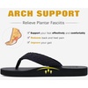KuaiLu Mens Rubber Flip Flops with Comfortable Arch Support Summer Beach(Light Black)