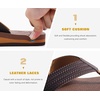 KuaiLu Mens Rubber Flip Flops with Comfortable Arch Support Summer Beach(Light Brown)