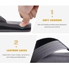KuaiLu Mens Rubber Flip Flops with Comfortable Arch Support Summer Beach(Light Grey)