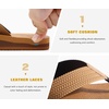 KuaiLu Mens Rubber Flip Flops with Comfortable Arch Support Summer Beach(Light Khaki)