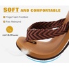 KuaiLu Mens Rubber Flip Flops with Comfortable Arch Support Summer Beach(Tan Brown)