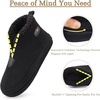 KuaiLu Mens Slippers Booties With Plush Lining Winter Warm House Shoes(All Black)