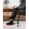 KuaiLu Mens Slippers Booties With Plush Lining Winter Warm House Shoes(Black)