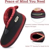 KuaiLu Mens Slippers Booties With Plush Lining Winter Warm House Shoes(Black-red)