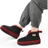 KuaiLu Mens Slippers Booties With Plush Lining Winter Warm House Shoes(Black-red)