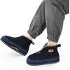 KuaiLu Mens Slippers Booties With Plush Lining Winter Warm House Shoes(Blue)