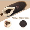 KuaiLu Mens Slippers Booties With Plush Lining Winter Warm House Shoes(Brown)