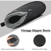 KuaiLu Mens Slippers Booties With Plush Lining Winter Warm House Shoes(Grey)
