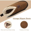 KuaiLu Mens Slippers Booties With Plush Lining Winter Warm House Shoes(Khaki)