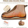 KuaiLu Mens Slippers Booties With Plush Lining Winter Warm House Shoes(Khaki)