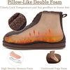 KuaiLu Mens Slippers Booties With Plush Lining Winter Warm House Shoes(Reddish Brown)