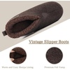 KuaiLu Mens Slippers Booties With Plush Lining Winter Warm House Shoes(Reddish Brown)