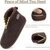 KuaiLu Mens Slippers Booties With Plush Lining Winter Warm House Shoes(Reddish Brown)