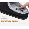 KuaiLu Mens Slippers Orthopedic Arch Support Suede Fluff Plush Home Shoes(Black)