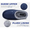 KuaiLu Mens Slippers Orthopedic Arch Support Suede Fluff Plush Home Shoes(Blue)