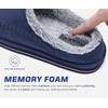 KuaiLu Mens Slippers Orthopedic Arch Support Suede Fluff Plush Home Shoes(Blue)