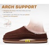 KuaiLu Mens Slippers Orthopedic Arch Support Suede Fluff Plush Home Shoes(Brown)