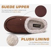 KuaiLu Mens Slippers Orthopedic Arch Support Suede Fluff Plush Home Shoes(Brown)