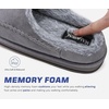 KuaiLu Mens Slippers Orthopedic Arch Support Suede Fluff Plush Home Shoes(Grey)