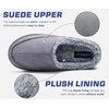 KuaiLu Mens Slippers Orthopedic Arch Support Suede Fluff Plush Home Shoes(Grey)