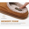 KuaiLu Mens Slippers Orthopedic Arch Support Suede Fluff Plush Home Shoes(Khaki)