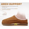 KuaiLu Mens Slippers Orthopedic Arch Support Suede Fluff Plush Home Shoes(Khaki)