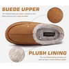 KuaiLu Mens Slippers Orthopedic Arch Support Suede Fluff Plush Home Shoes(Khaki)