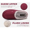 KuaiLu Mens Slippers Orthopedic Arch Support Suede Fluff Plush Home Shoes(Red)