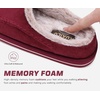 KuaiLu Mens Slippers Orthopedic Arch Support Suede Fluff Plush Home Shoes(Red)