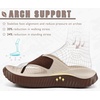 KuaiLu Recovery Flip Flops for Women Sport Thong Sandals(Beige Brown（go One Size Up）)