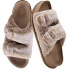 KuaiLu Womens Arch Support Slides Slippers Indoor Outdoor Casual Outfits(Camel Brown (Tip Dyeing))
