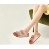 KuaiLu Womens Arch Support Slides Slippers Indoor Outdoor Casual Outfits(Khaki (Tip Dyeing))