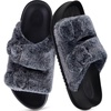 KuaiLu Womens Arch Support Slides Slippers Indoor Outdoor Casual Outfits(Vogue Black (Tip Dyeing))