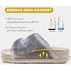 KuaiLu Womens Arch Support Slides Slippers Indoor Outdoor Casual Outfits(White Black (Tip Dyeing))