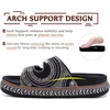 KuaiLu Womens Bling Sandals with Arch Support Orthopedic Rhinestones Slides(All Black)