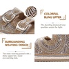 KuaiLu Womens Bling Sandals with Arch Support Orthopedic Rhinestones Slides(Beige)