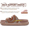 KuaiLu Womens Bling Sandals with Arch Support Orthopedic Rhinestones Slides(Brown)