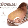 KuaiLu Womens Bling Sandals with Arch Support Orthopedic Rhinestones Slides(Khaki)