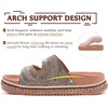 KuaiLu Womens Bling Sandals with Arch Support Orthopedic Rhinestones Slides(Khaki)