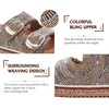 KuaiLu Womens Bling Sandals with Arch Support Orthopedic Rhinestones Slides(Khaki)