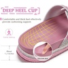 KuaiLu Womens Bling Sandals with Arch Support Orthopedic Rhinestones Slides(Pink)