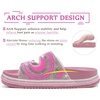 KuaiLu Womens Bling Sandals with Arch Support Orthopedic Rhinestones Slides(Pink)